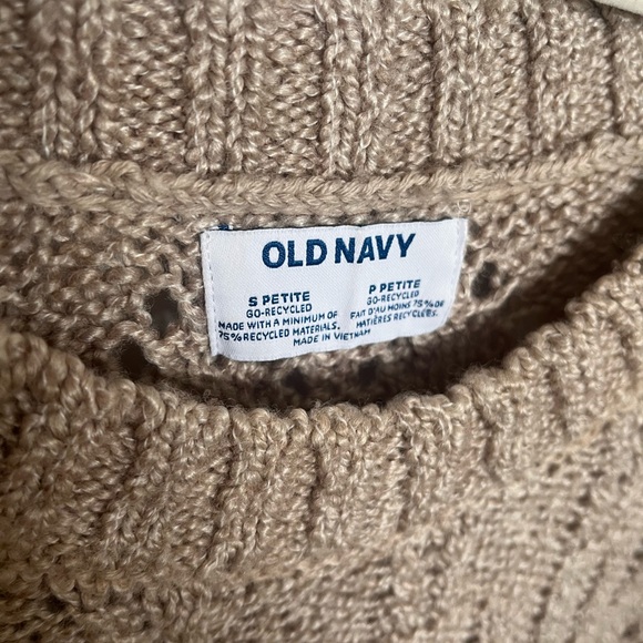 Old Navy knit sweater with tassel detail on sleeves. Taupe. Size SP. BNWOT - Picture 2 of 3